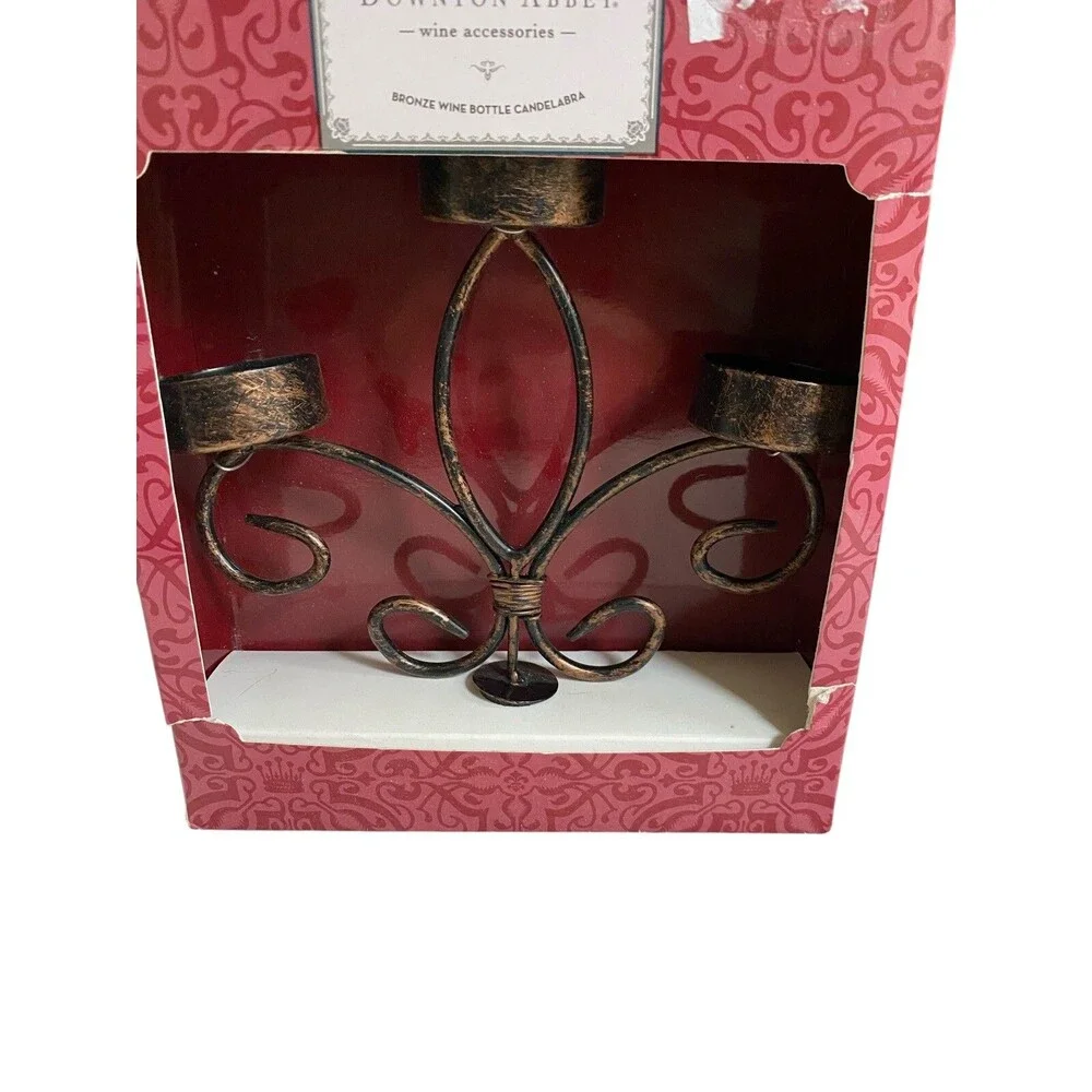 Downton Abbey Wine Bottle Candelabra 3 Tea Light Holder Bronze New 2014